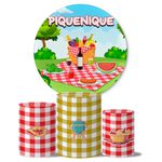 Trio de Capas Cilindros + Painel Veste Fácil Tema Piquenique