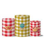 Trio de Capas Cilindros Veste Fácil + Painel Retangular Horizontal Tema Piquenique