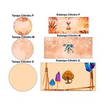 Kit Casado Veste Fácil Trio de Capas Cilindros + Painel Redondo + Painel Retangular Tema Pocahontas