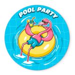 Painel Redondo Veste Fácil C/ Elástico 1,50x1,50 Tema Pool Party 7