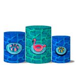 Trio de Capas Cilindros Veste Fácil + Painel Retangular Horizontal Tema Pool Party 7