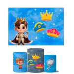 Trio De Capas Cilindros + Painel Retangular Horizontal Príncipe Cute