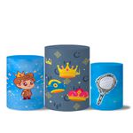 Trio De Capas Cilindros + Painel Retangular Horizontal Príncipe Cute