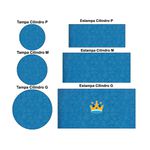 Trio de Capas de Cilindros Veste Fácil C/ Elástico Tema Realeza Azul 2