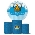 Trio de Capas Cilindros + Painel Veste Fácil Tema Realeza Azul 2