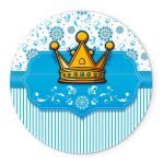 Painel Redondo Veste Fácil C/ Elástico 1,50x1,50 Tema Realeza Azul 2