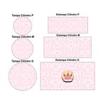 Trio de Capas de Cilindros Veste Fácil C/ Elástico Tema Realeza Rosa 2