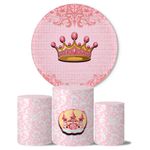 Trio de Capas Cilindros + Painel Veste Fácil Tema Realeza Rosa 2