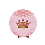 Painel Redondo 50x50 Veste Fácil C/ Elástico Tema Realeza Rosa 2