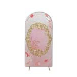  Capa de Painel Romano Veste Fácil C/ Elástico Tema Realeza Rosa 2