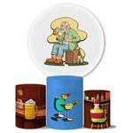 Trio de Capas Cilindros + Painel Veste Fácil Tema Velho do Bar