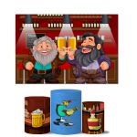 Trio de Capas Cilindros Veste Fácil + Painel Retangular Horizontal Tema Velho do Bar