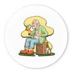 Painel Redondo Veste Fácil C/ Elástico 1,50x1,50 Tema Velho do Bar