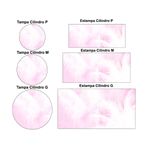 Trio Capas Cilindros + Painel Veste Fácil Parabéns Rosa