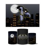 Trio De Capas Cilindros + Painel Retangular Horizontal Batman Noturno