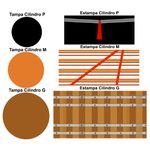 Trio De Capas Cilindros + Painel Retangular Horizontal Chaves