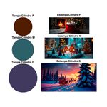 Trio Capas Cilindros + Painel Retangular Horizontal Feliz Natal 20