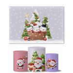 Trio Capas Cilindros + Painel Retangular Horizontal Feliz Natal 23