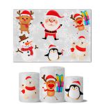 Trio Capas Cilindros + Painel Retangular Horizontal Feliz Natal 6
