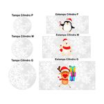 Trio Capas Cilindros + Painel Retangular Horizontal Feliz Natal 6