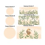 Trio Capas Cilindros + Painel Retangular Horizontal Safari Baby