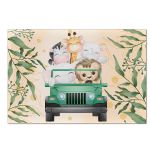 Trio Capas Cilindros + Painel Retangular Horizontal Safari Baby