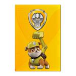 Kit Casado Veste Fácil Trio de Capas Cilindros + Painel Redondo + Painel Retangular Tema Rubble Patrulha Canina