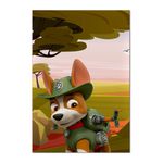 Kit Casado Veste Fácil Trio de Capas Cilindros + Painel Redondo + Painel Retangular Tema Tracker Patrulha Canina