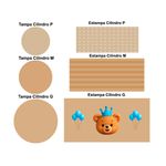 Trio Capas Cilindros + Painel Veste Fácil Ursinho
