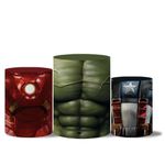 Kit Casado Veste Fácil Trio de Capas Cilindros + Painel Redondo + Painel Retangular Tema Os Vingadores 2