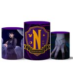 Trio Capas Cilindros + Painel Tema Wandinha 8