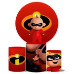 Trio Capas Cilindros + Painel Tema Zezé Os incriveis Veste Fácil