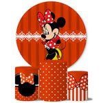 Trio Capas Cilindros + Painel Tema Minnie Fofa Veste Fácil