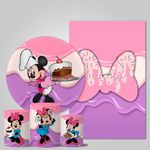 Trio Capas + Painéis Casado Tema Minnie Confeiteira Veste Fácil 