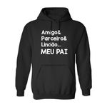 Moletom Canguru Preto Amigos e Parceiros