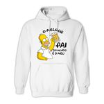 Moletom Canguru Branco O Melhor Pai Do Mundo