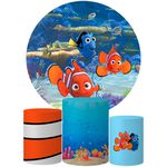 Trio Capas Cilindros + Painel Tema Nemo Veste Fácil C/ Elástico 