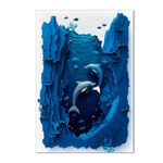 Painel Retangular Tema Oceano Papercut