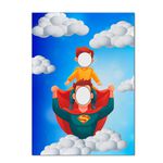 Painel Vazado Retangular Tema Pai E Filho Herói 1