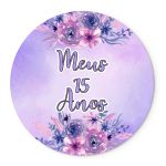 Painel Redondo Abre Fácil Tema Meus 15 Anos Lilás