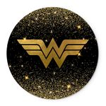 Painel Temático Mulher Maravilha Dourado Veste Fácil C/ Elástico