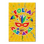 Painel Festa Retangular Tema Carnaval Bloquinho