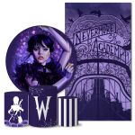 Trio Capas + Painéis Casado Wandinha Roxo Veste Fácil