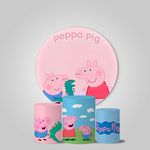 Trio Capas Cilindros + Painel Tema Peppa e George Veste Fácil