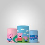 Trio Capas Cilindro Tema Peppa e George Veste Fácil