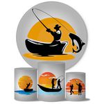 Kit Painel Cilindro Tema Pescaria
