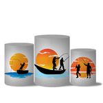 Trio Capas Cilindro Tema Pescaria