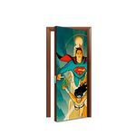 Capa de Porta Tema Superman E Mulher Maravilha