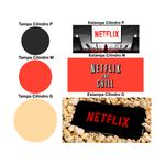Trio Capas Cilindros + Painel Tema Netflix Veste Fácil 