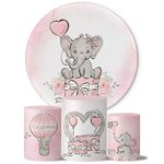 Trio Capas Cilindros + Painel Elefantinho Rosa Veste Fácil 